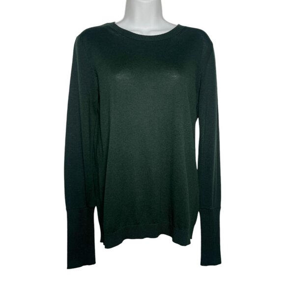 Sibel Saral Egyptian Cotton Knit Sweater Pullover Crew Neck Deep Green XS - Picture 1 of 9